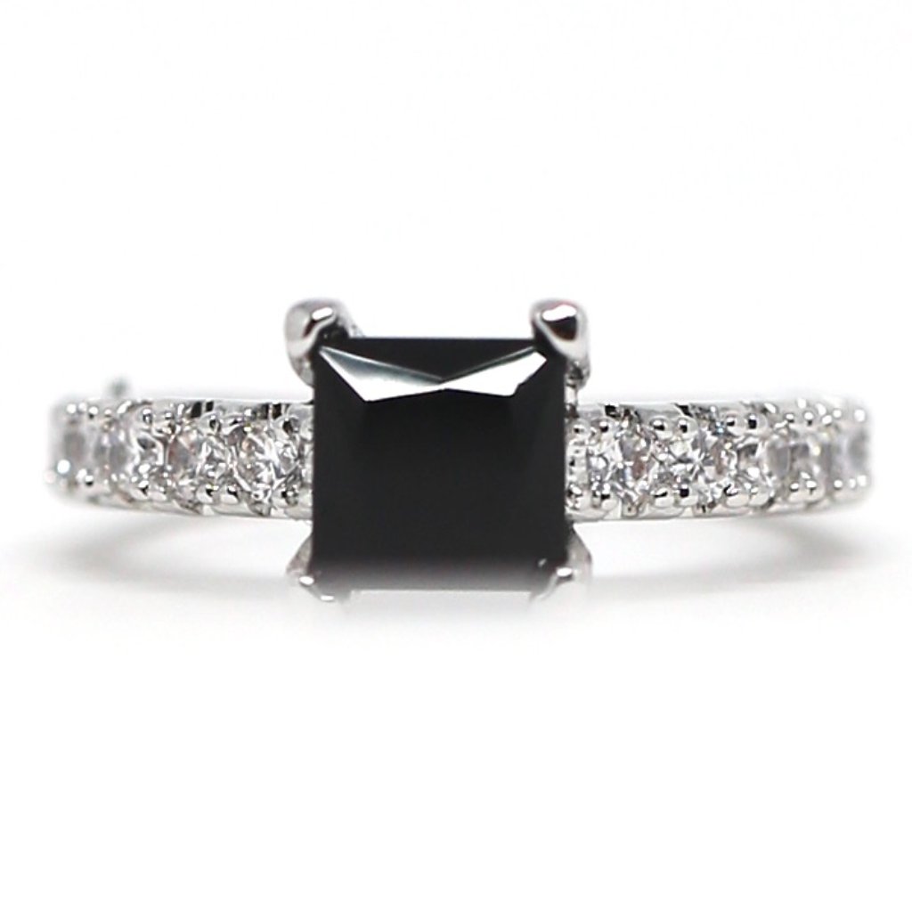 Black Princess 18k Gold Dipped Topaz Engagement Ri 45$